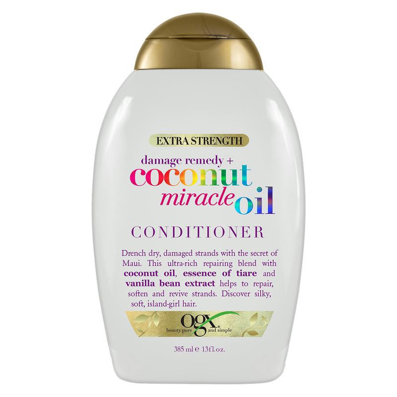 slide 1 of 3, OGX Extra Strength Damage Remedy + Coconut Miracle Oil Conditioner for Dry, Frizzy Hair - 13 fl oz, 13 fl oz