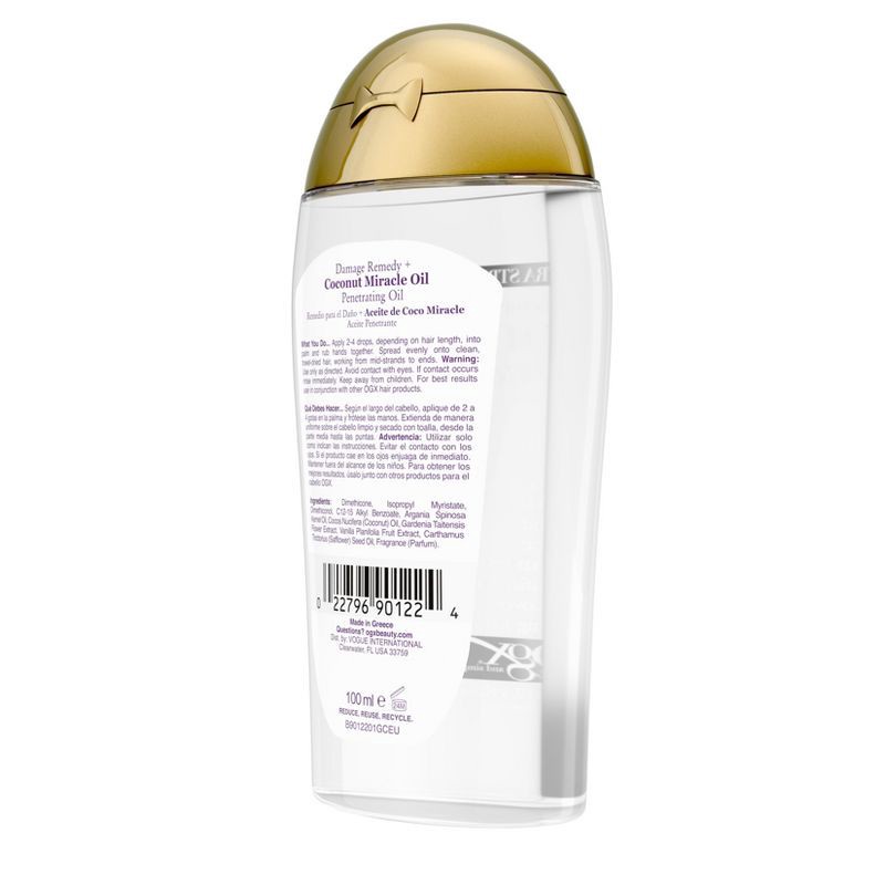 slide 7 of 8, OGX Extra Strength Damage Remedy + Coconut Miracle Oil Penetrating Oil - 3.3 fl oz, 3.3 fl oz
