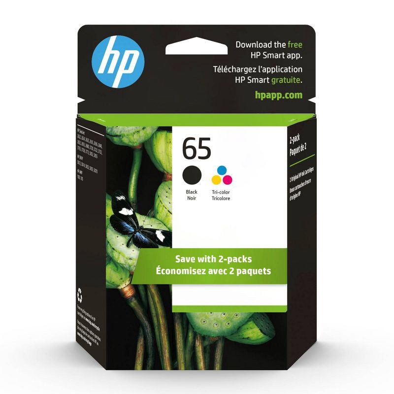 slide 1 of 6, HP Inc. HP 65 Color Combo Pack Ink - Black ( T0A36AN#14), 1 ct