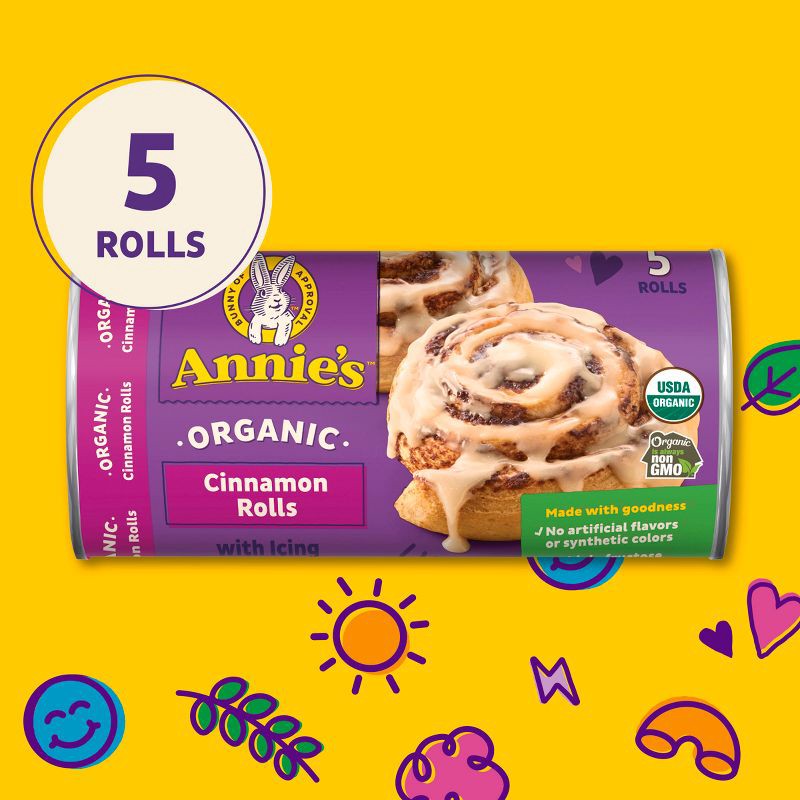 slide 6 of 13, Annie's Organic Cinnamon Rolls with Icing - 17.5oz/5ct, 5 ct; 17.5 oz