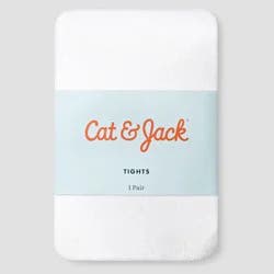 Baby Girls' Solid Tights - Cat & Jack™ White 0-6M: Newborn Hosiery, Cotton Blend, High Waisted, Machine Washable