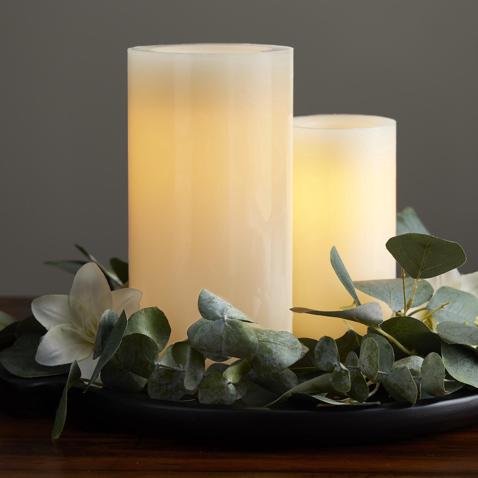 slide 5 of 5, Cream Real Wax Flameless Led Candle By Ashland, 4 in x 8 in