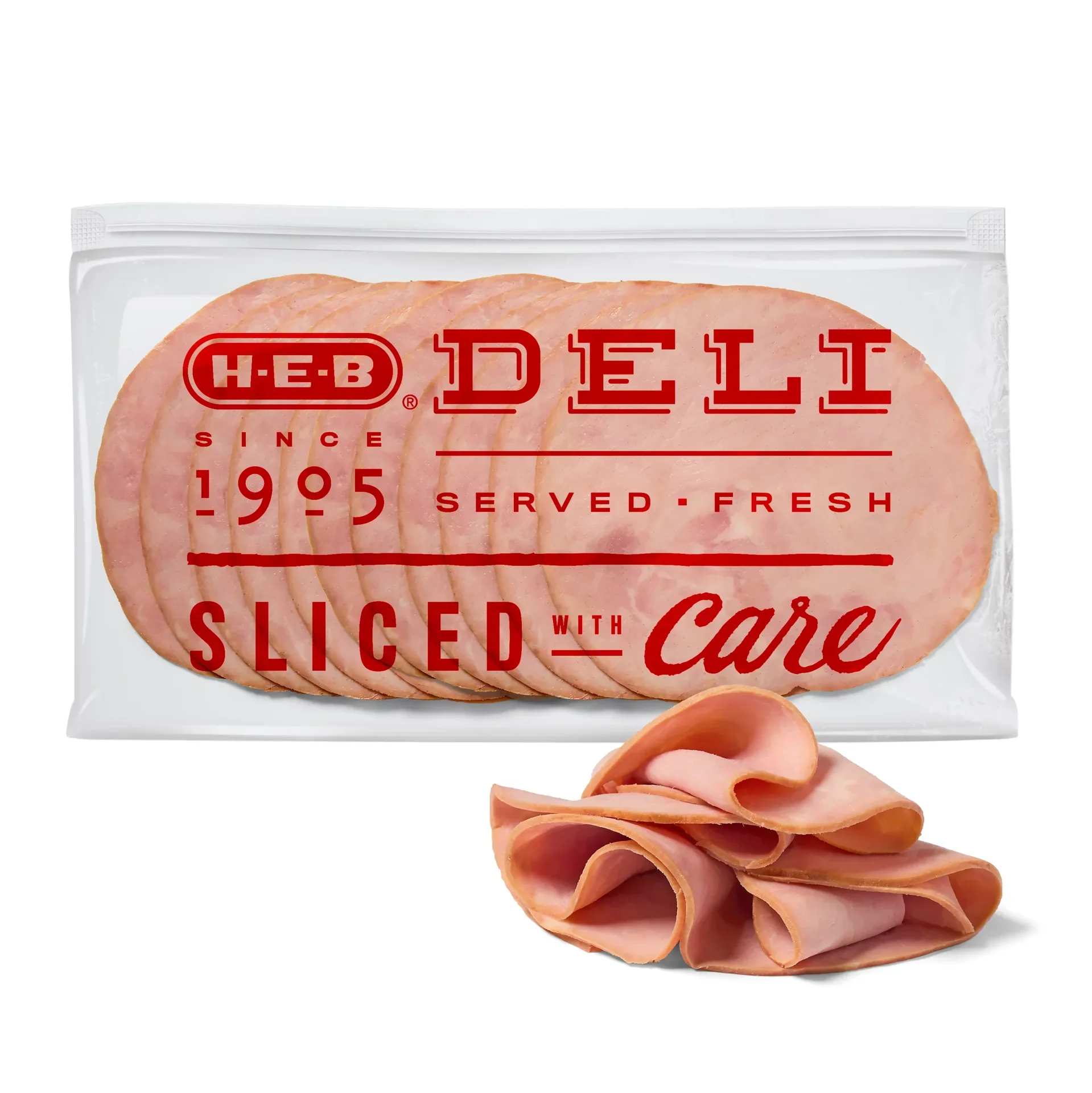 slide 1 of 1, H-E-B Deli Hickory-Smoked Uncured Ham, Sandwich Sliced, per lb