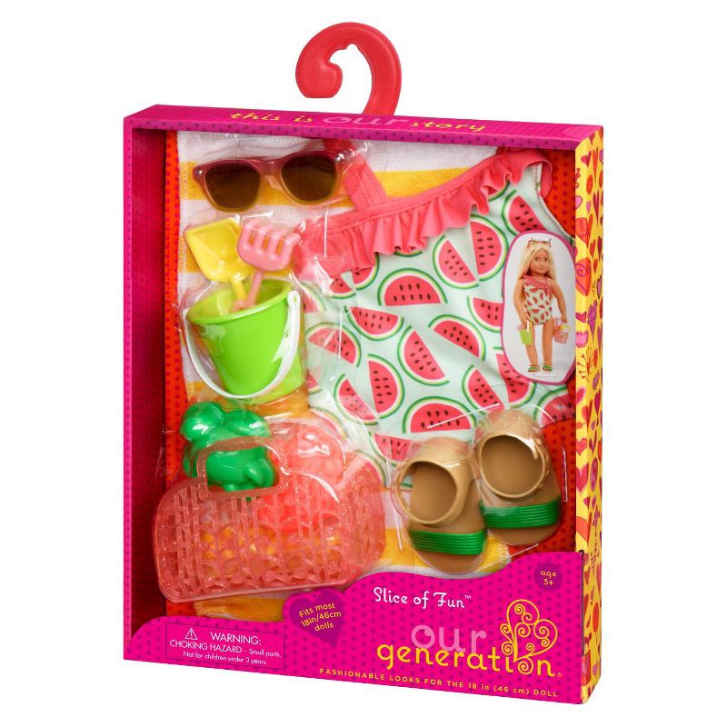 slide 3 of 3, Our Generation Swimsuit Outfit for 18" Dolls - Slice of Fun, 1 ct