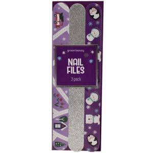 slide 1 of 1, GROOVI BEAUTY Nail File 3Pk - Purple, 3 ct
