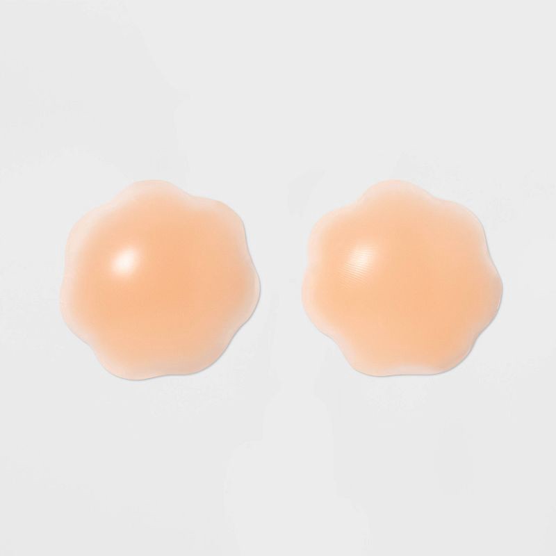 slide 2 of 4, Fashion Forms Women's Reusable Full Figure Gel Petals Adhesive Strapless Backless Bra - Clear One Size Fits Most: Silicone Nipple Covers, 1 ct