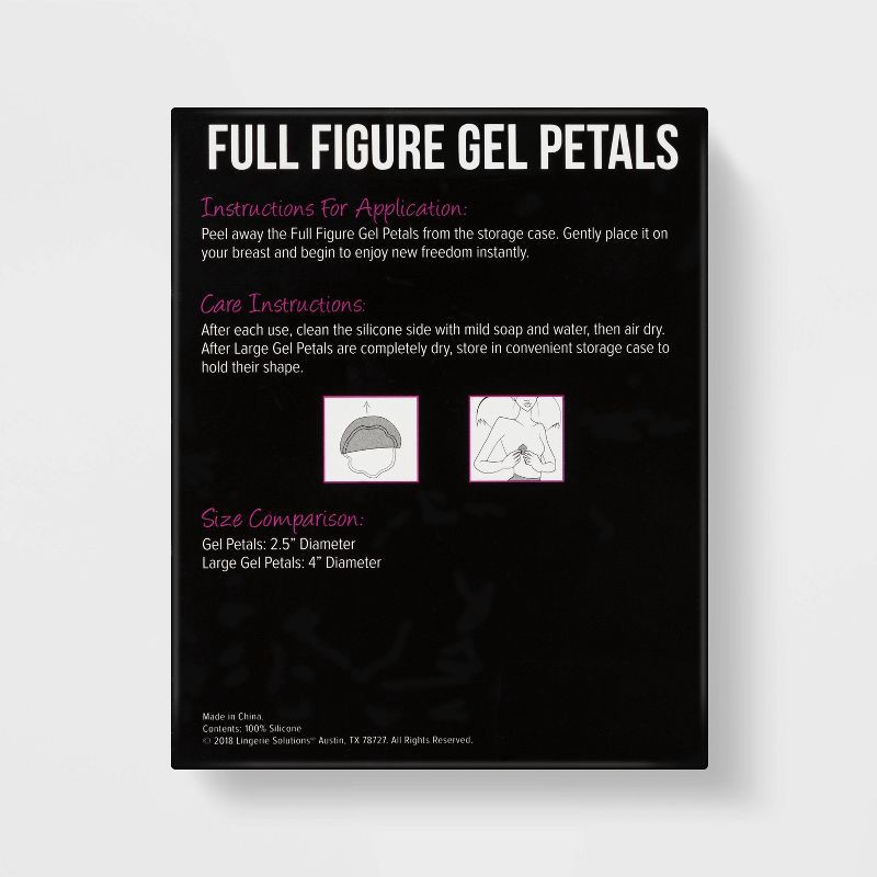 slide 3 of 4, Fashion Forms Women's Reusable Full Figure Gel Petals Adhesive Strapless Backless Bra - Clear One Size Fits Most: Silicone Nipple Covers, 1 ct