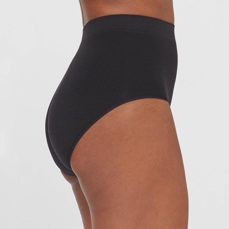 slide 3 of 3, ASSETS by SPANX Women's All Around Smoother Briefs - Very Black 1X: Medium Control, Tummy Slimming Shapewear, 1 ct