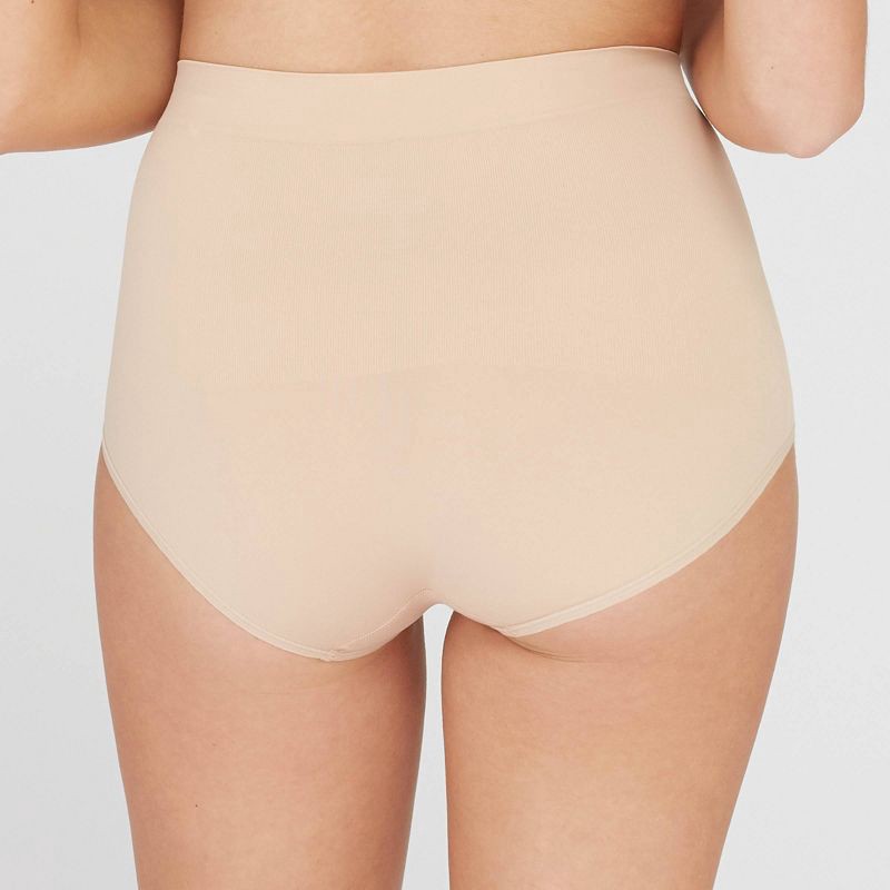 slide 2 of 3, ASSETS by SPANX Women's All Around Smoother Briefs - Beige 1X: Medium Control, Tummy Slimming Shapewear, 1 ct