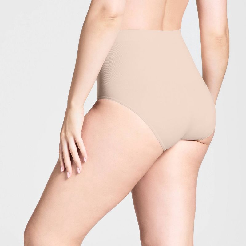 slide 2 of 3, ASSETS by SPANX Women's All Around Smoother Briefs - Beige M: Medium Control Top, Light Compression Shapewear, 1 ct