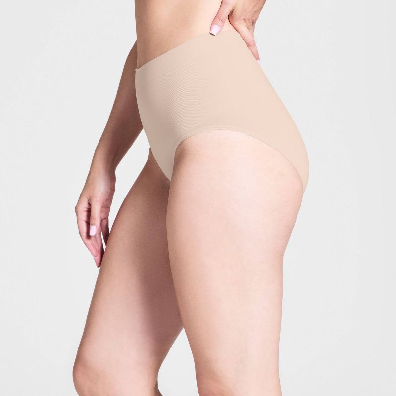 slide 3 of 3, ASSETS by SPANX Women's All Around Smoother Briefs - Beige M: Medium Control Top, Light Compression Shapewear, 1 ct