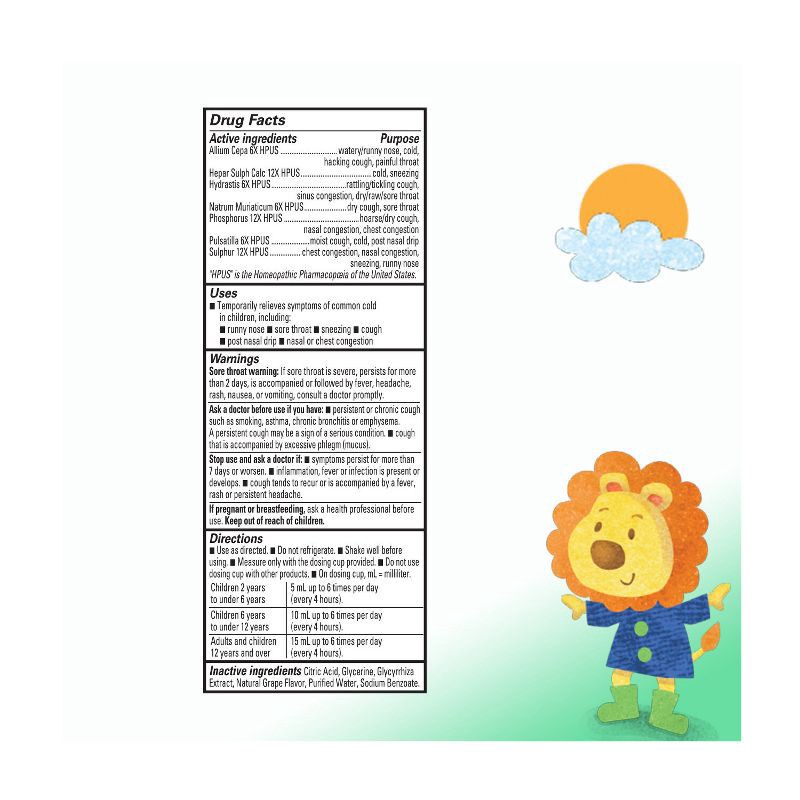 slide 4 of 7, Hyland's Naturals Kids Cold & Cough Daytime Syrup - Grape - 4 fl oz, 4 fl oz