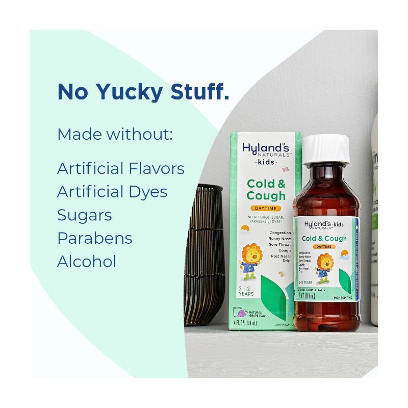 slide 6 of 7, Hyland's Naturals Kids Cold & Cough Daytime Syrup - Grape - 4 fl oz, 4 fl oz