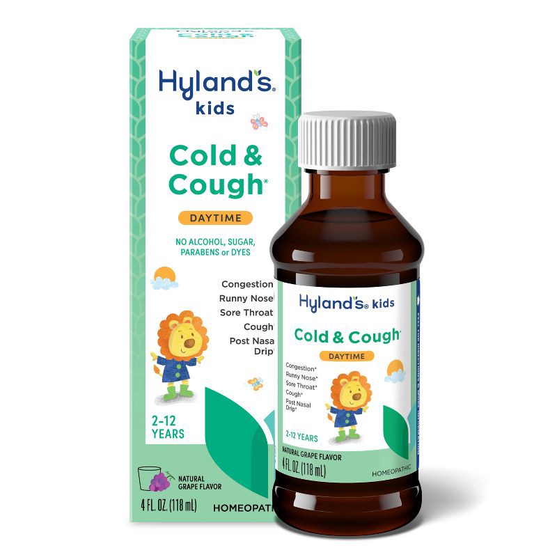 slide 1 of 8, Hyland's Kids Cold & Cough Syrup Daytime - Grape - 4 fl oz: Homeopathic, Liquid, Allium Cepa, 4 fl oz