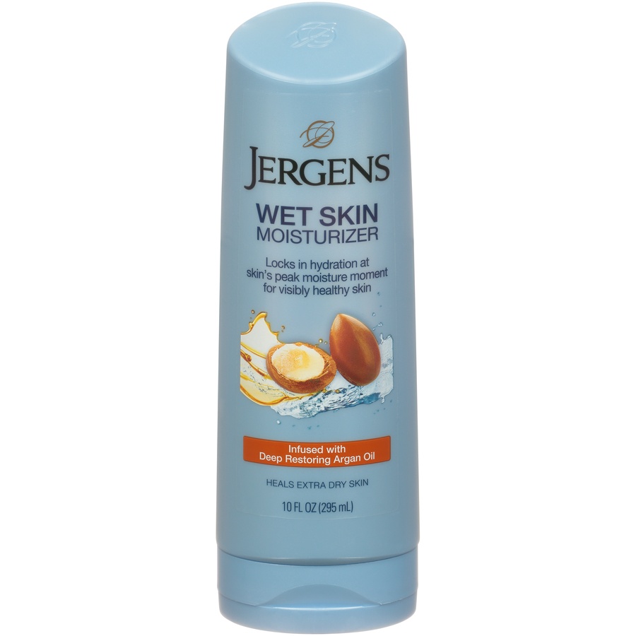slide 1 of 7, Jergens Wet Skin Argan Oil Moisturizing Lotion, 10 oz