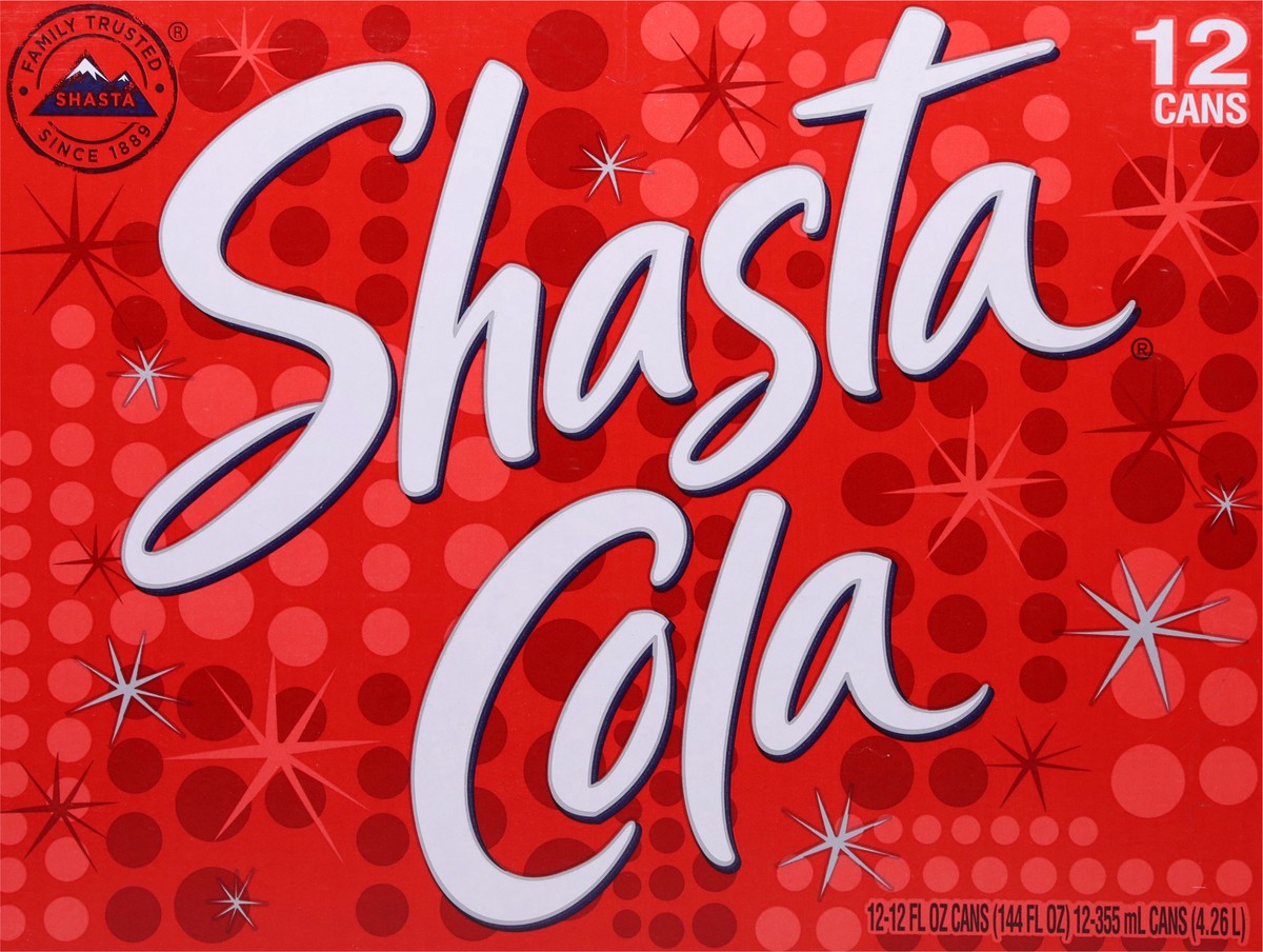 slide 6 of 9, Shasta Cola 12 - 12 fl oz Cans, 12 ct; 12 fl oz