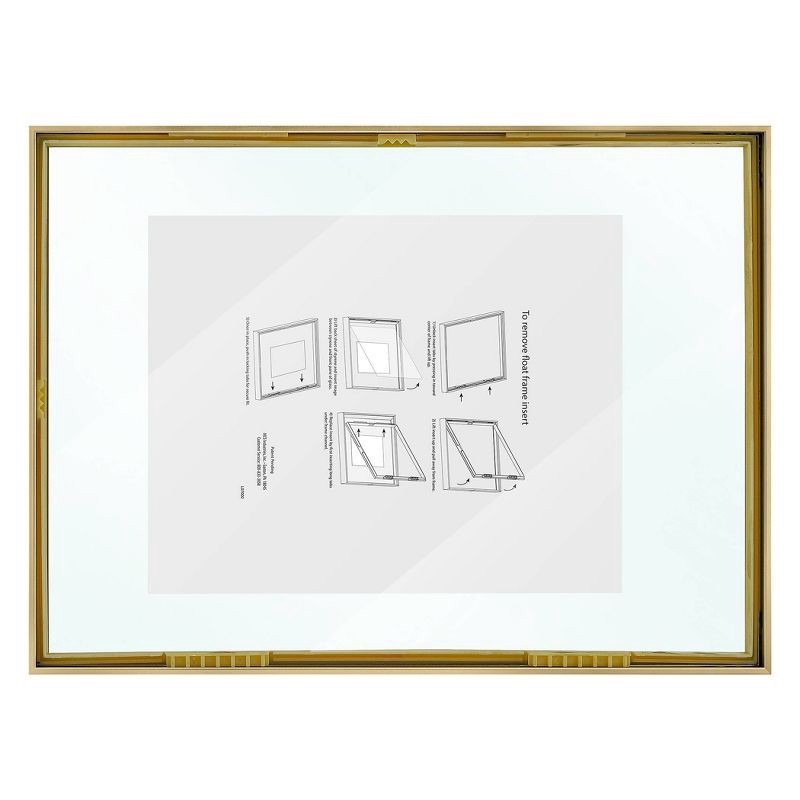 slide 6 of 6, 15.6" x 11.5" Float Thin Metal Gallery Frame Brass - Threshold™: Modern Wall Decor, Sawtooth Mount, 1 ct