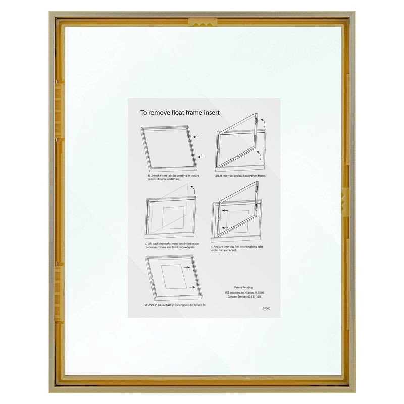 slide 5 of 5, 8" x 10" Float Thin Metal Gallery Frame Gold - Threshold™, 1 ct
