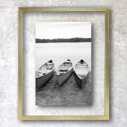 8"x10" Float Thin Metal Gallery Wall Frame Brass - Threshold™