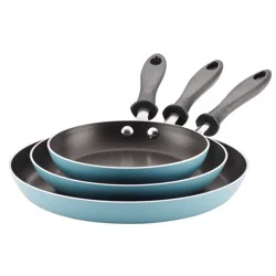Farberware Reliance 3pc Aluminum Nonstick Frying Pan Set Aqua