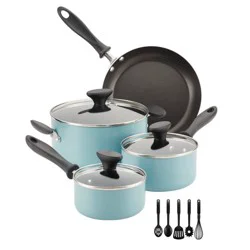 Farberware Reliance 12pc Nonstick Aluminum Cookware Set with Prestige Tools Aqua
