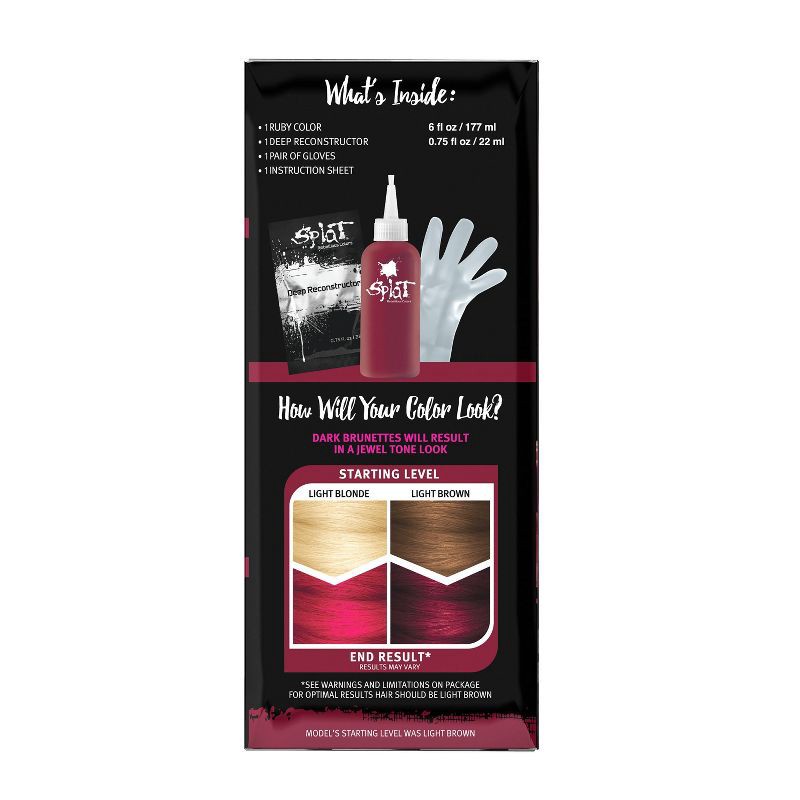 slide 2 of 6, Splat Midnight Kit Semi Permanent Hair Color - Ruby - 6.75 fl oz, 6.75 fl oz