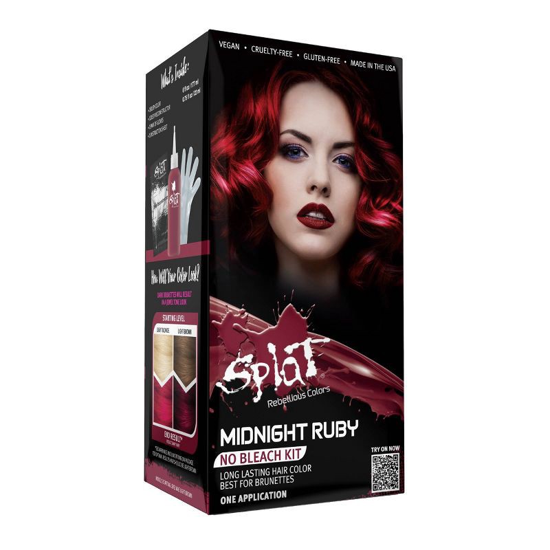 slide 3 of 7, Splat Midnight Kit Semi Permanent Hair Color - Ruby - 6 fl oz, 6 fl oz