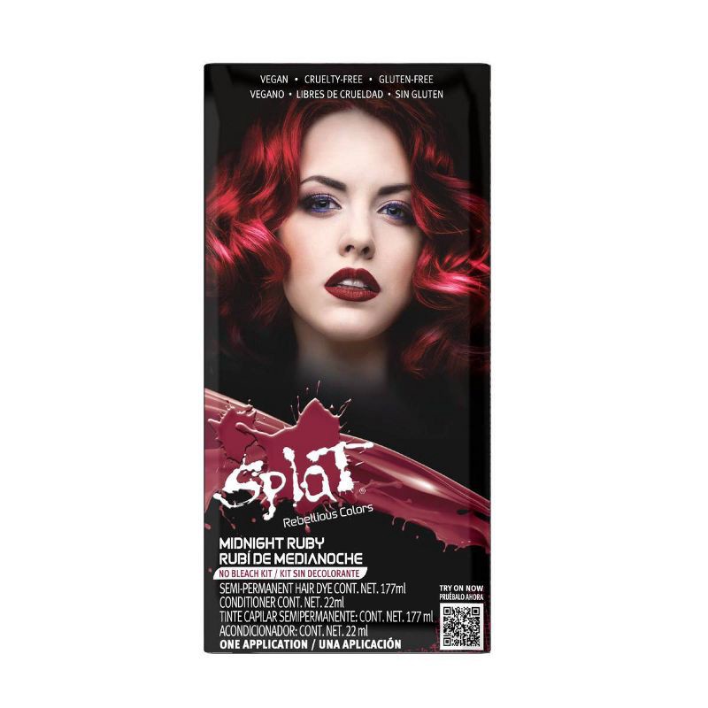 slide 1 of 7, Splat Midnight Kit Semi Permanent Hair Color - Ruby - 6.75 fl oz, 6.75 fl oz