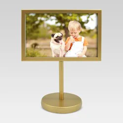 4" x 6" Pedestal Single Picture Frame Brass - Project 62