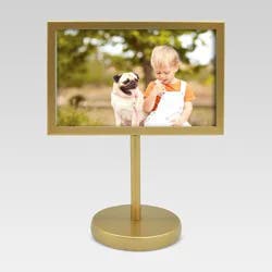 4" x 6" Pedestal Single Picture Frame Brass - Project 62