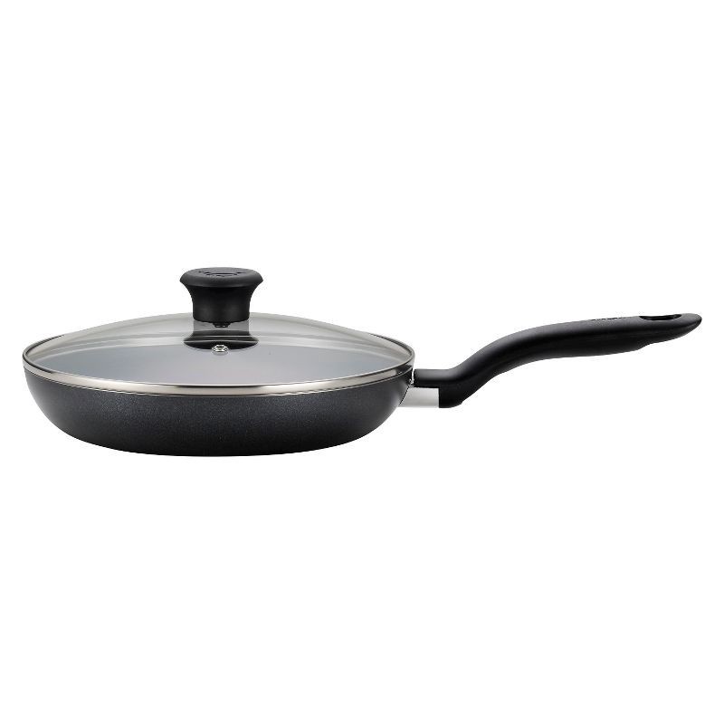 slide 2 of 10, T-fal 10" Frying Pan with Lid, Simply Cook Nonstick Cookware Black, 1 ct