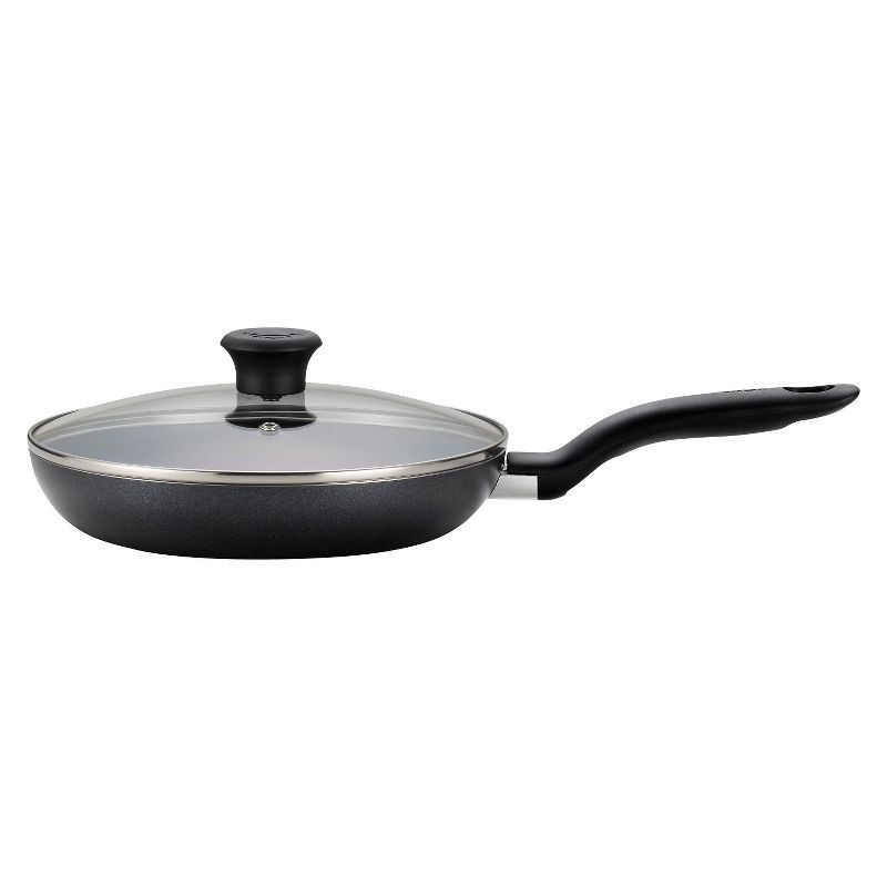slide 2 of 3, T-fal 10" Frying Pan with Lid, Simply Cook Nonstick Cookware Black, 1 ct