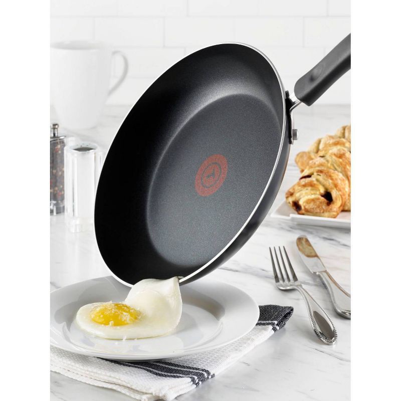 slide 3 of 10, T-fal 10" Frying Pan with Lid, Simply Cook Nonstick Cookware Black, 1 ct