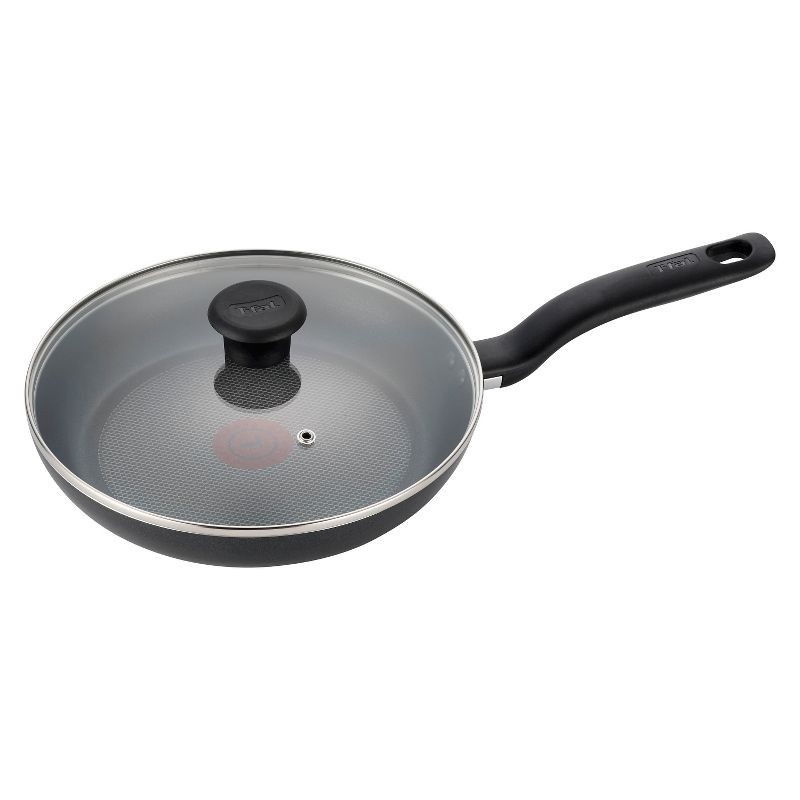 slide 1 of 10, T-fal 10" Frying Pan with Lid, Simply Cook Nonstick Cookware Black, 1 ct