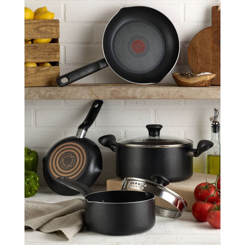 slide 3 of 12, T-fal 12pc Simply Cook Nonstick Cookware Set Charcoal Black, 12 ct