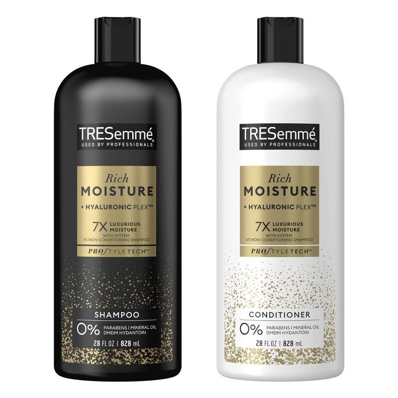 slide 2 of 7, Tresemme Rich Moisture Shampoo and Conditioner Rich Moisture 2 ct for Dry Hair Formulated With Vitamin E and Biotin - 28oz, 2 ct, 28 oz