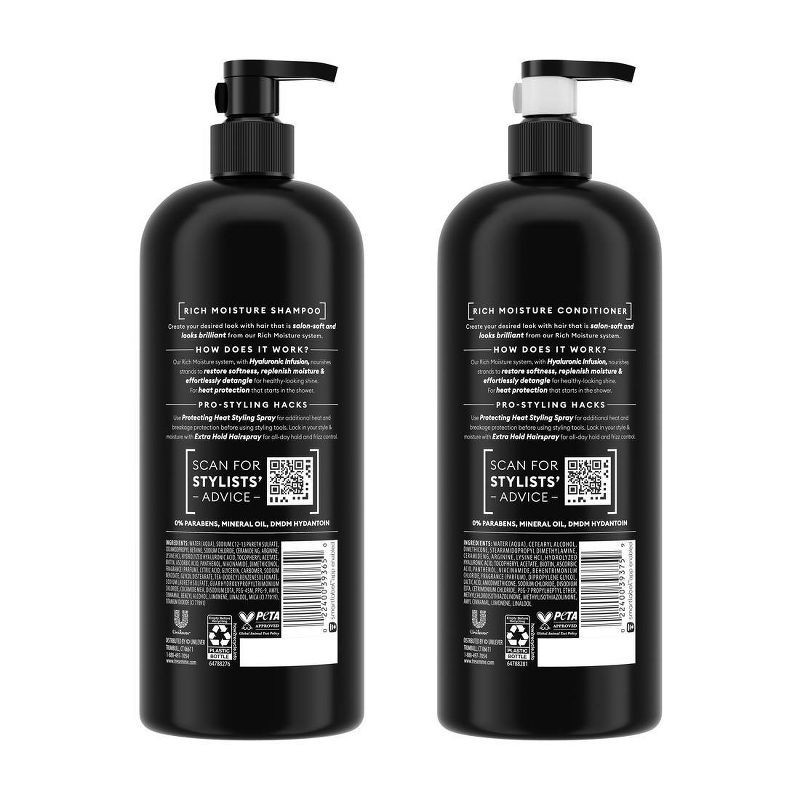 slide 2 of 7, Tresemme Rich Moisture Shampoo and Conditioner Rich Moisture 2 ct for Dry Hair Formulated With Vitamin E and Biotin - 28oz, 2 ct, 28 oz