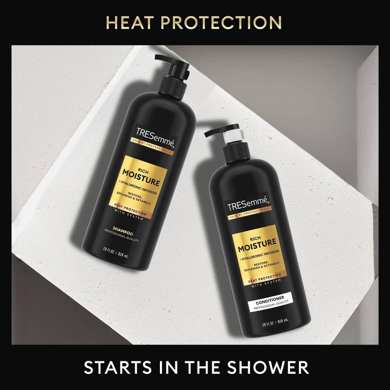 slide 3 of 7, Tresemme Rich Moisture Shampoo and Conditioner Rich Moisture 2 ct for Dry Hair Formulated With Vitamin E and Biotin - 28oz, 2 ct, 28 oz