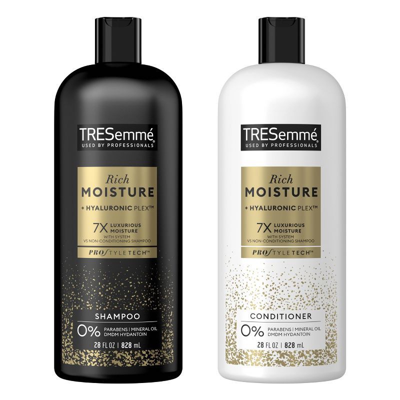 slide 1 of 7, Tresemme Rich Moisture Shampoo and Conditioner Rich Moisture 2 ct for Dry Hair Formulated With Vitamin E and Biotin - 28oz, 2 ct, 28 oz