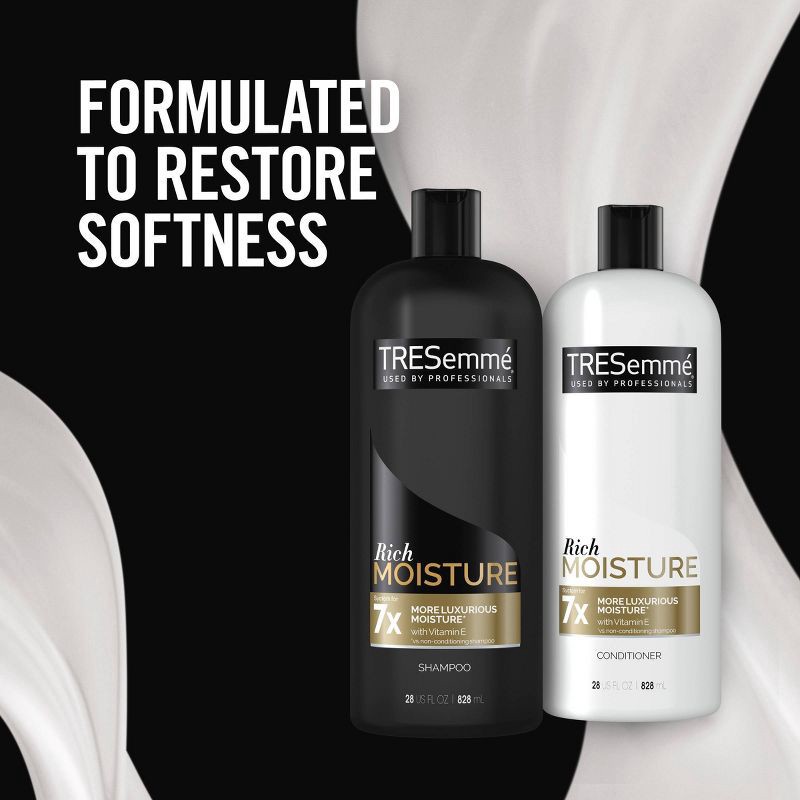 slide 4 of 7, Tresemme Rich Moisture Shampoo and Conditioner Rich Moisture 2 ct for Dry Hair Formulated With Vitamin E and Biotin - 28oz, 2 ct, 28 oz