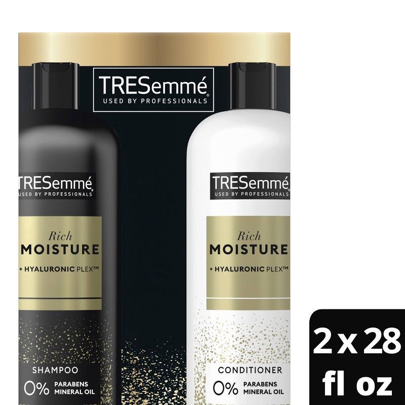 slide 1 of 7, Tresemme Rich Moisture Shampoo and Conditioner Rich Moisture 2 ct for Dry Hair Formulated With Vitamin E and Biotin - 28oz, 2 ct, 28 oz