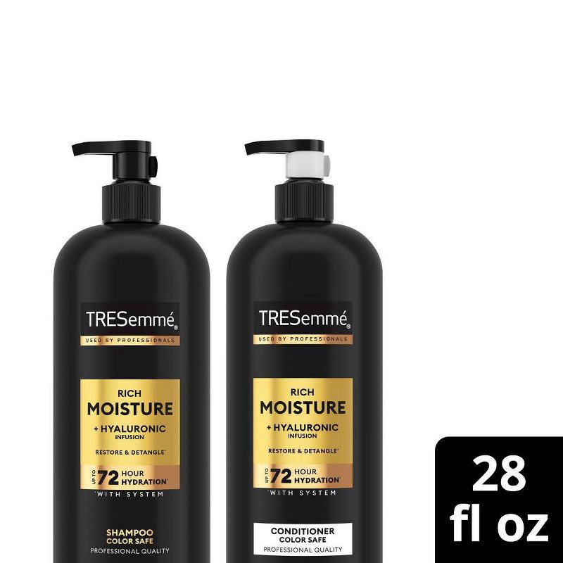 slide 1 of 10, Tresemme Rich Moisture Shampoo and Conditioner Rich Moisture 2 ct for Dry Hair Formulated With Vitamin E and Biotin - 28oz, 2 ct, 28 oz
