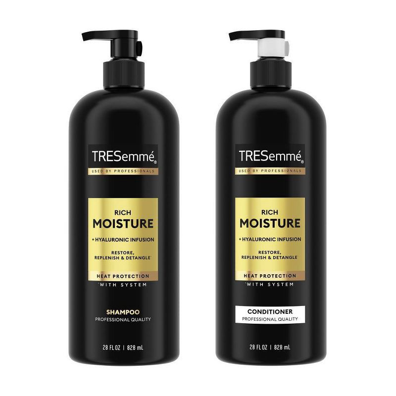 slide 1 of 7, Tresemme Rich Moisture Shampoo and Conditioner Rich Moisture 2 ct for Dry Hair Formulated With Vitamin E and Biotin - 28oz, 2 ct, 28 oz