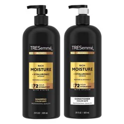 Tresemme Rich Moisture Shampoo and Conditioner Rich Moisture 2 ct for Dry Hair Formulated With Vitamin E and Biotin - 28oz