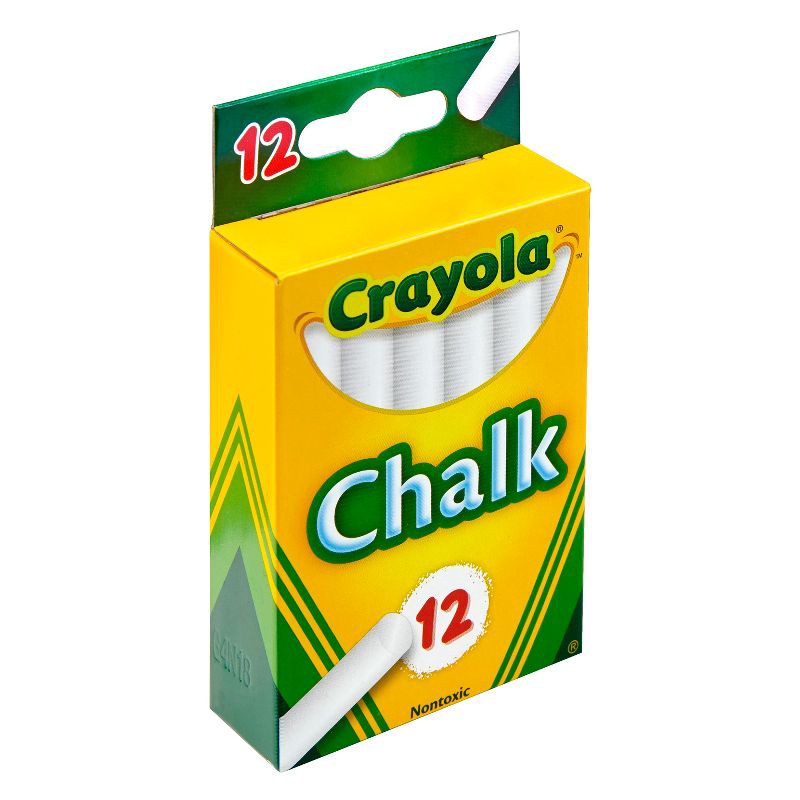 slide 2 of 9, Crayola 12ct Chalk White: Washable Non-Toxic Chalkboard & Sidewalk Chalk for Kids 3+, 12 ct