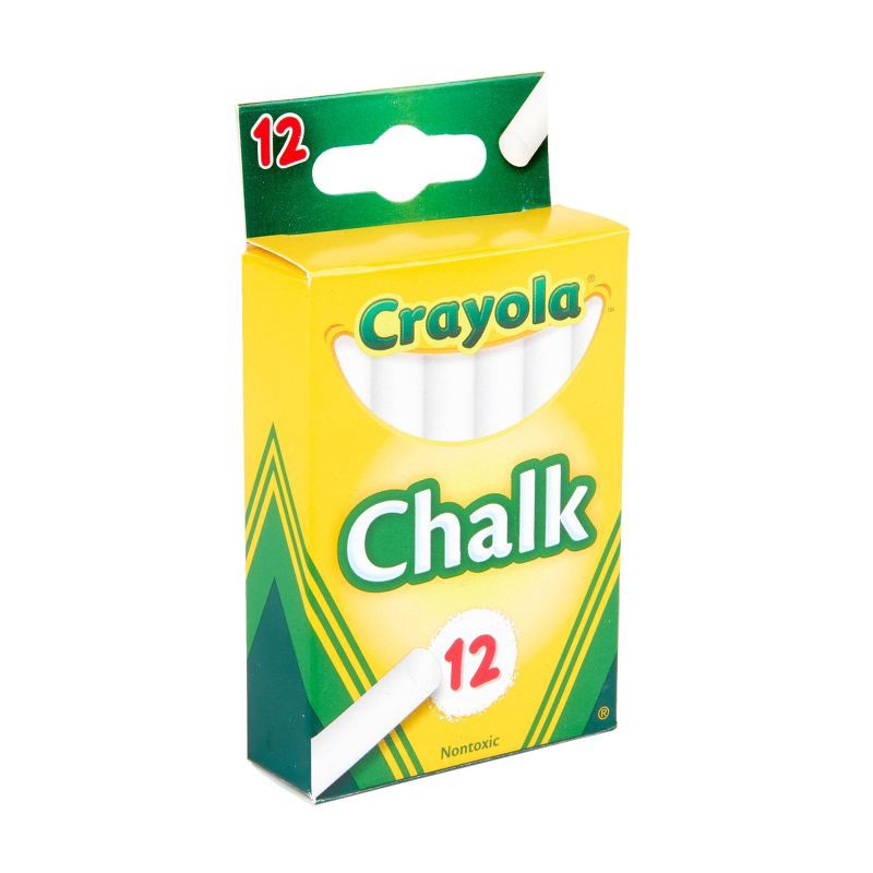 slide 7 of 9, Crayola 12ct Chalk White: Washable Non-Toxic Chalkboard & Sidewalk Chalk for Kids 3+, 12 ct