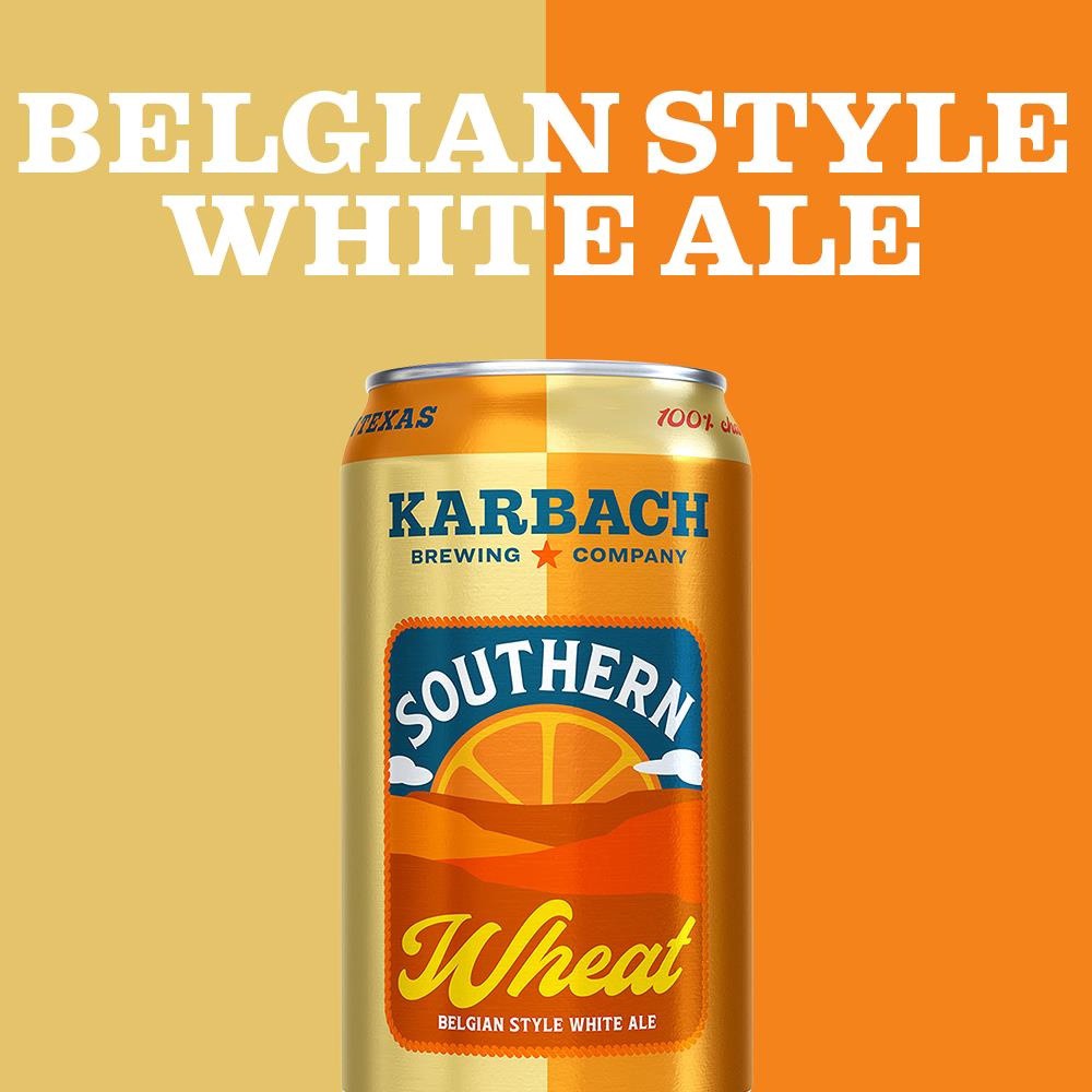 slide 7 of 7, Karbach Brewing Company Southern Wheat Beer is a refreshing wheat beer. This craft beer has a pillowy mouthfeel and a smooth citrus flavor. It has a 5.4% ABV and a 10 IBU rating. 6 pack., 6 ct