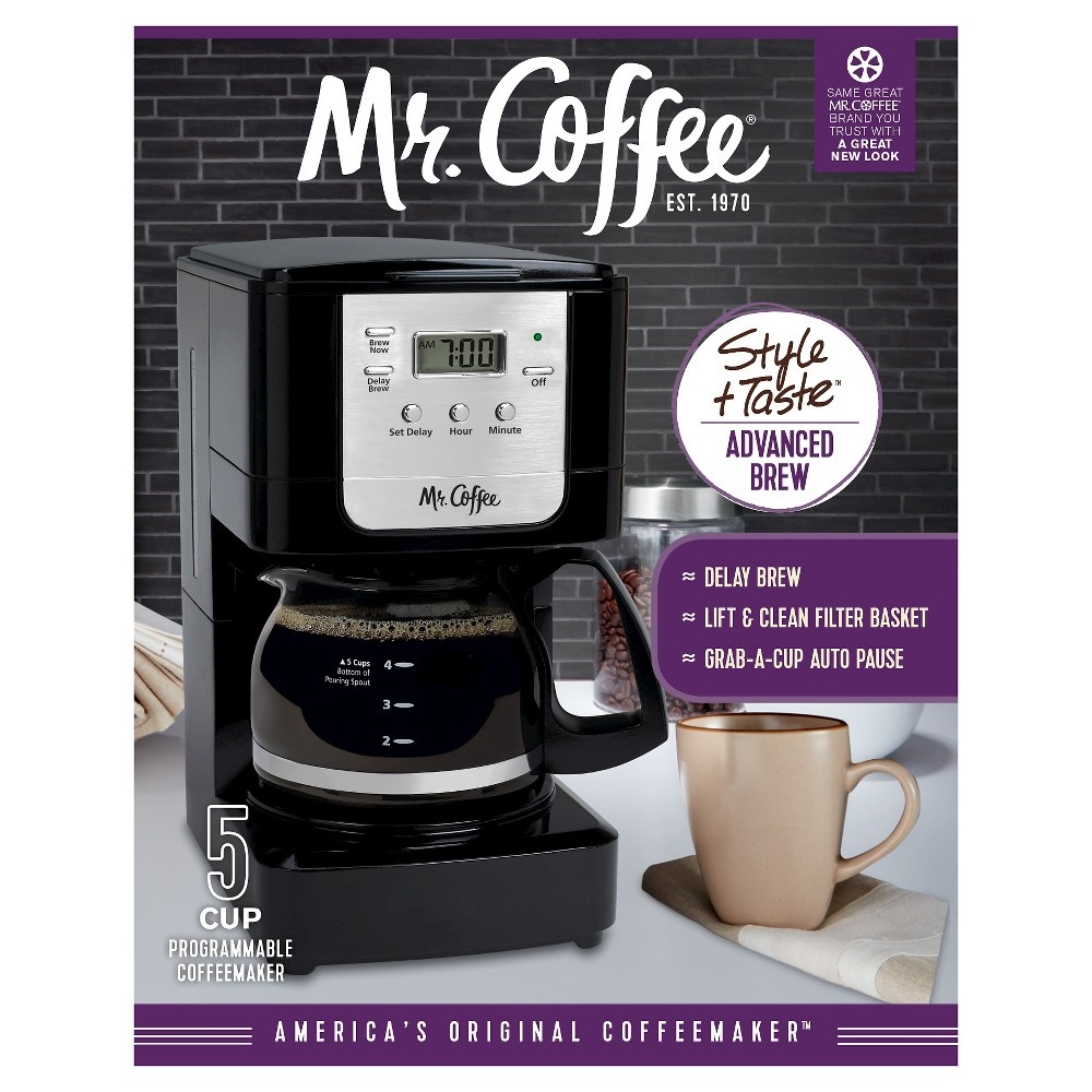 slide 5 of 5, Mr. Coffee Advanced Brew Coffee Maker Black (JWX3), 5 cup