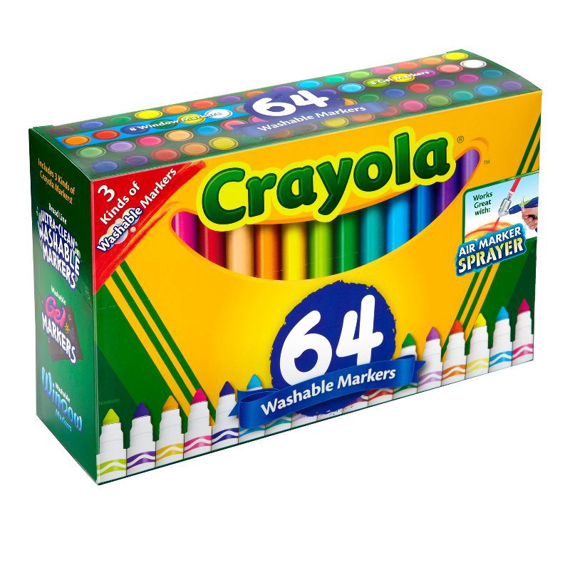 slide 2 of 5, Crayola 64ct Broad Line Markers with Gel & Window Markers, 64 ct