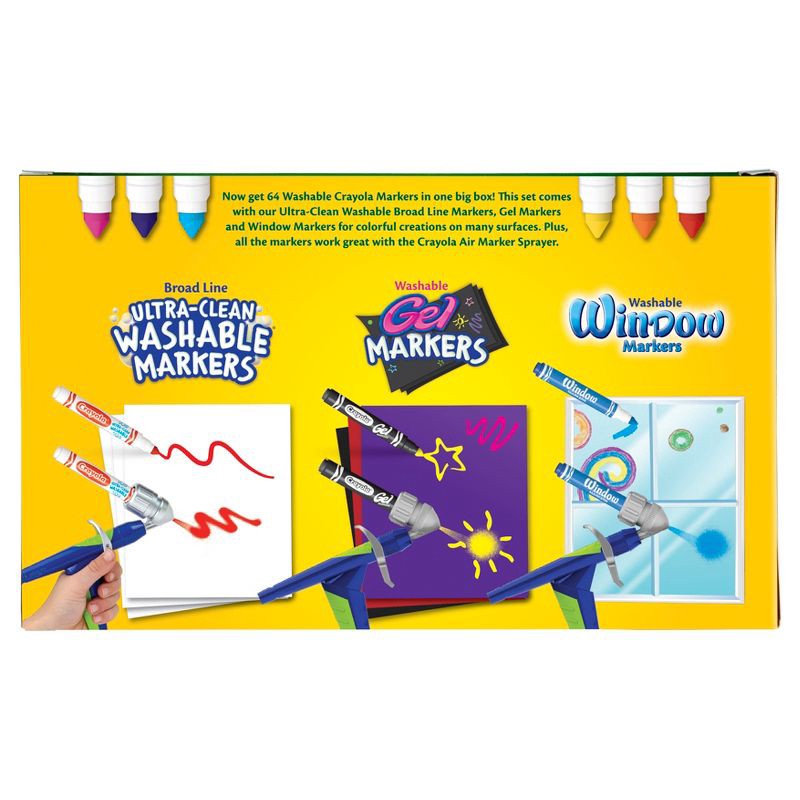 slide 5 of 5, Crayola 64ct Broad Line Markers with Gel & Window Markers, 64 ct